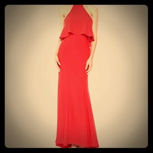 Xscape Red halter Gown
